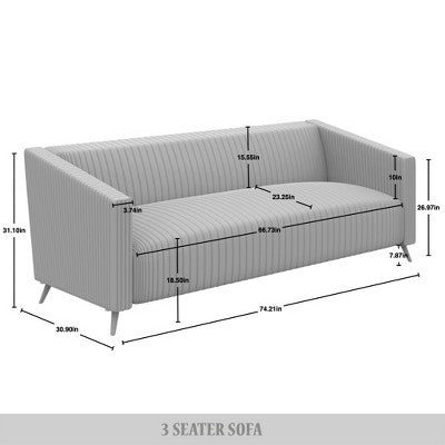 ChaletPosh Velvet Set Of 2 Sofa Set