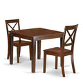 Medieval Dining Set 3Pc Square Table & Chairs - 36 Inch Wood Table Set for Classic Home Decor