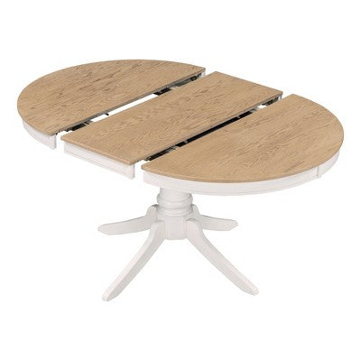 5-Piece Vintage Wood Extendable Dining Table Sets with 4 Upholstered Dining Chairs - ModernLuxe
