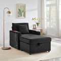 GDFStudio Tenley Modern Chenille Accent Chair with Storage Ottoman, Cup Holder and Convertible Armrest Table