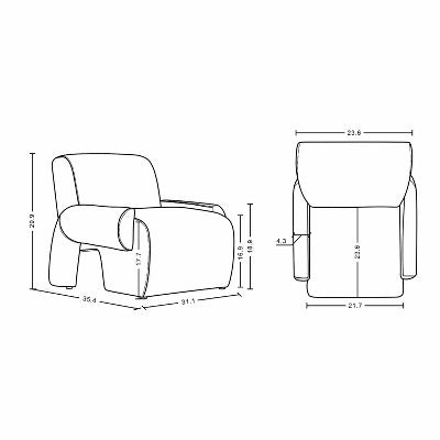 Manhattan Comfort 3pc Verandah Chenille Upholstered Sofa and Accent Chair Set