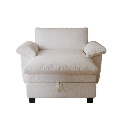 GDFStudio Kennan Modern 51 Chenille Upholstered Oversize Chair and Storage Ottoman Set