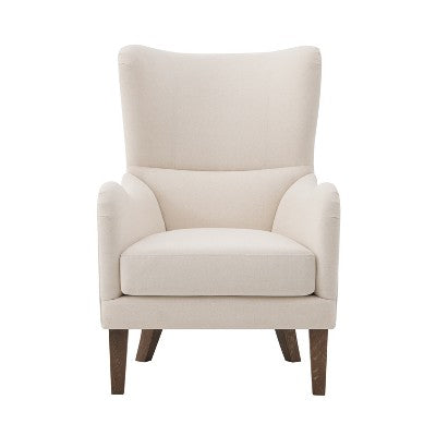 Vintage Accent Chair High-back Armchair Upholstered Lounge Chair Cozy Reading Chair with Ottoman, Classic Tufted & Nailhead Trim, Brown - ModernLuxe