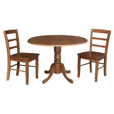 42 Albion Drop Leaf Dining Table with 4 Madrid Ladderback Chairs - International Concepts