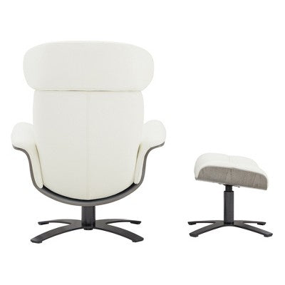Spruce&Spring Swivel Recliner Chair Set Accent Chair with Ottoman and Adjustable Headrest