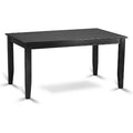 5-Piece Black Finish Solid Wood Top-Rectangular Dining Room Set-Seats 4