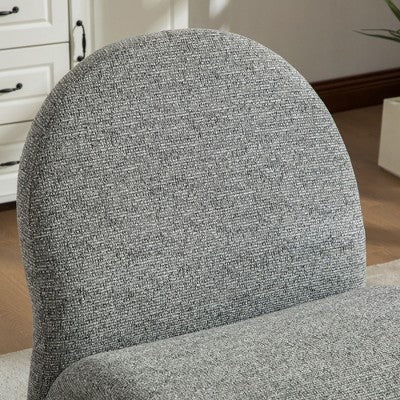 GDFStudio Amelia Modern Chenille Upholstered Armless Chair with Storage Ottoman