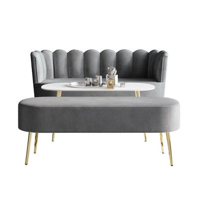 ChaletPosh Velvet Sofa with Bench And Coffee Table