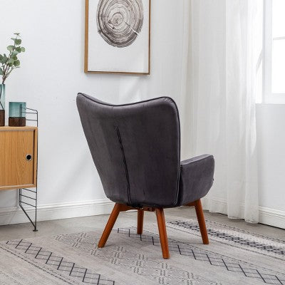 Modern Tufted Accent Chair with Ottoman, Upholstered Wingback Arm Chair for Living Room, Reading Chair for Bedroom or Apartment-Panipeachy