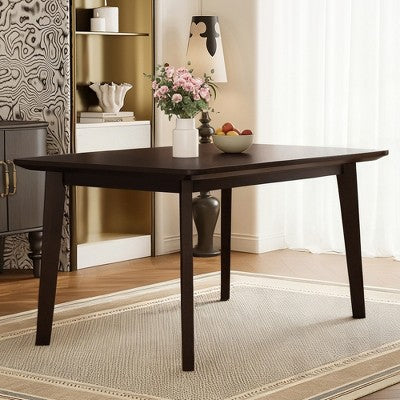 Rustic Wood Dining Table Set for 4, 5 Pieces Rectangular Table Set with Upholstered Chairs for Small Space Kitchen