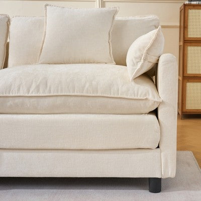 GDFStudio Lewis 39.4 Modern Chenille Upholstered Accent Chair with Ottoman