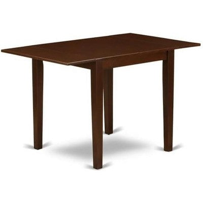 HomeStock Belmont 3Pc Dining Table Set Contains a Small Dining Table and 2 Modern Dining Chairs with Linen Fabic Seat, Mahogany Finish