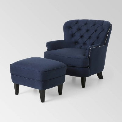 Correia Contemporary Chair and Ottoman Set - Christopher Knight Home