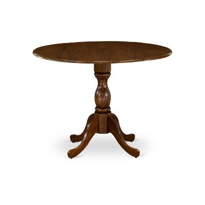 3-Piece Antique Walnut Solid Wood Top - Upholstered Dining Room Set - Seats-4