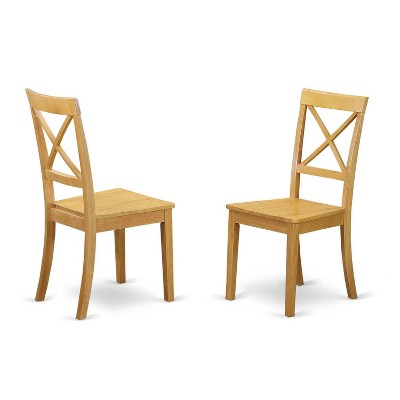 HomeStock 5-Pc Natural Oak Finish Solid Wood Top Dining table with 4 Chairs