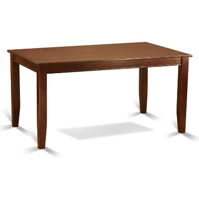 HomeStock 5-Piece Rectangle Mahogany Finish Solid Wood Top Dining Table with 4 Parson Chair