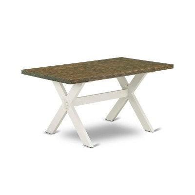 7-Piece Natural Oak Finish Solid Wood Top Dining Table with 6-Chairs with