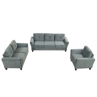 GDFStudio Klee Modern 6-Seater Velvet Upholstered Seating Set with Thick Cushions