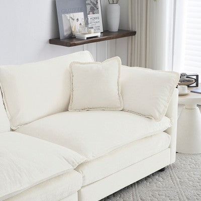 GDFStudio Kelsen Mid-century Modern 3 Piece Chenille Upholstered Sofa Set with Pillows