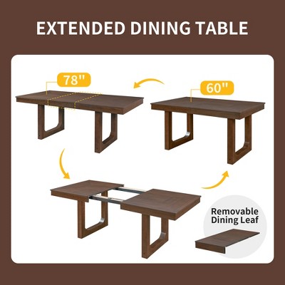GDFStudio Gomez 5-Piece Extendable Dining Table Set with 18 Move Leaf