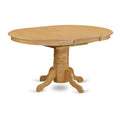 HomeStock 5-Pc Oval Natural Oak Finish Solid Wood Top Dining table with 4 Linen Fabric Seat Chairs with Slat Back, Seats 4