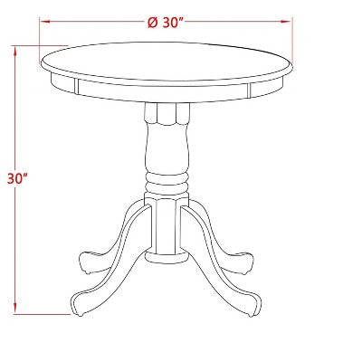 HomeStock Belmont 3-Pc Modern Dining Room Set - 2 Dining Room Chairs and 1 Dining Room Table (Oak Finish)