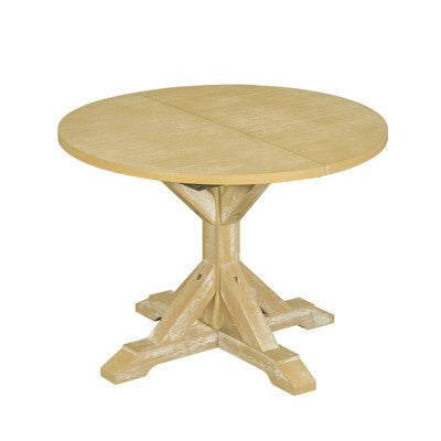 GDFStudio Zayd 6 Piece Dining Set with Extendable Pedestal Table, Ladder Back Chairs and Bench