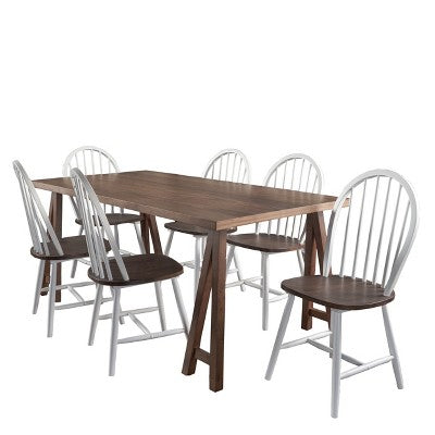 Christopher Knight Home Ansley 7 Pieces Farmhouse Rubber Wood Dining Set