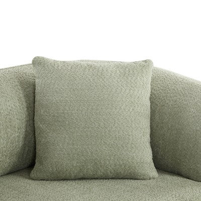 Christopher Knight Home Tadg 82 Rubberwood Boucle Upholstered 3 Seater Curved Sofa with Pillows (Set of 2)