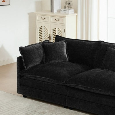 GDFStudio Kelsen Mid-century Modern 3 Piece Chenille Upholstered Sofa Set with Pillows
