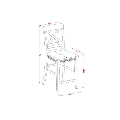 HomeStock Belmont Dining Counter Height Set- High Table And Dining Chairs