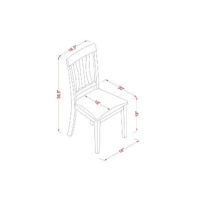 HomeStock 3-Pc Cappuccino Solid Wood Top - Dining Room Set - Seats 4