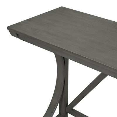 Farmhouse 3 Piece Counter Height Dining Table Set for 2, Wood Console Bar Table with USB Port and Upholstered Stools for Small Space
