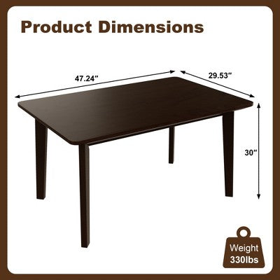 Rustic Wood Dining Table Set for 4, 5 Pieces Rectangular Table Set with Upholstered Chairs for Small Space Kitchen