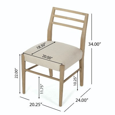 GDFStudio Alachua Farmhouse Fabric Upholstered Wood Expandable 5 Piece Dining Set