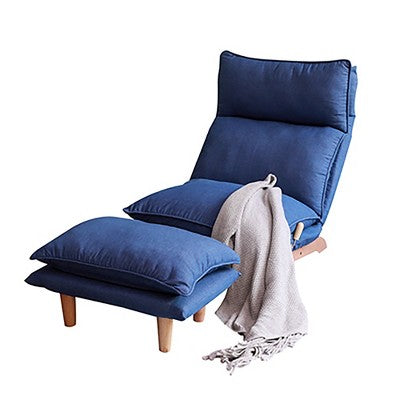 GDFStudio Quentin 2 Piece Modern Foldable Floor Chair, Upholstered Reclining with Ottoman
