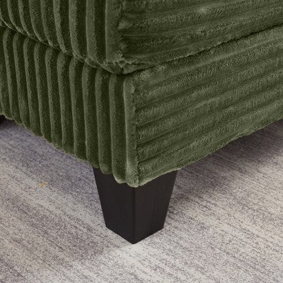 GDFStudio Siesta 42 Modern Corduroy Chair with Ottoman and Hidden Swivel Table