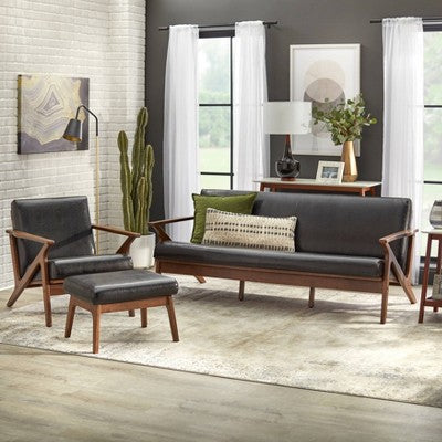 2pc Bianca Mid-Century Modern Armchair and Ottoman Set - Buylateral