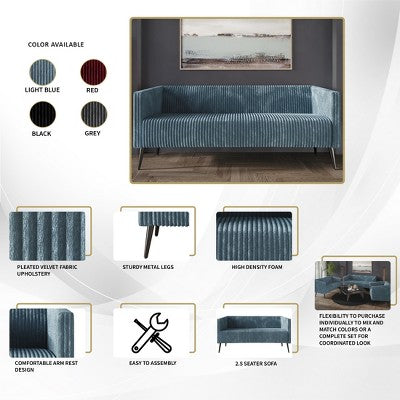 ChaletPosh Velvet Set Of 2 Sofa Set