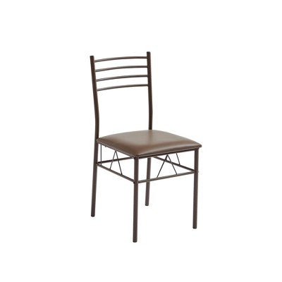 VECELO 5 Piece Dining Table Set with Glass Top Table & 4 Upholstered Chairs, Kitchen Rectangular Table Set Brown/Black