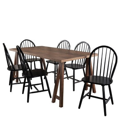 Christopher Knight Home Ansley 7 Pieces Farmhouse Rubber Wood Dining Set