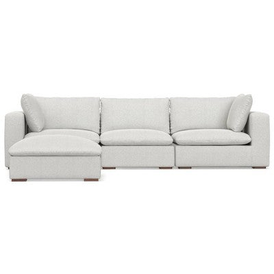 WyndenHall Marlee 3 Seater Sofa and Ottoman Cloud Gray
