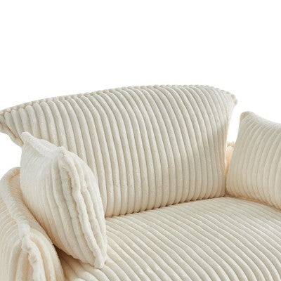 GDFStudio Arden Modern Convertible Corduroy Upholstered Chair with Ottoman