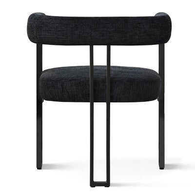 7-Piece Round Dining Table Set with 6 Upholstered Chenille Chairs, 52 Modern Pedestal Table with Metal Leg Dining Chairs for Kitchen-Panipeachy