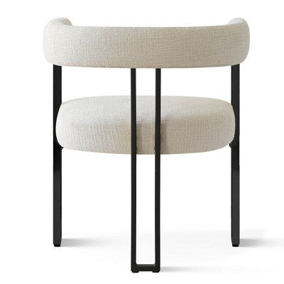 7-Piece Round Dining Table Set with 6 Upholstered Chenille Chairs, 52 Modern Pedestal Table with Metal Leg Dining Chairs for Kitchen-Panipeachy