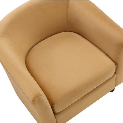Velvet Accent Chair with Ottoman, Modern Barrel Chair Armchair for Living Room, Bedroom