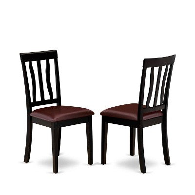 HomeStock 5-Piece Round Black Finish Solid Wood Top Dining table with 4 Chairs