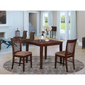 HomeStock Belmont Small Kitchen Table Set -Square Table And Kitchen Dining Chairs, Mahogany