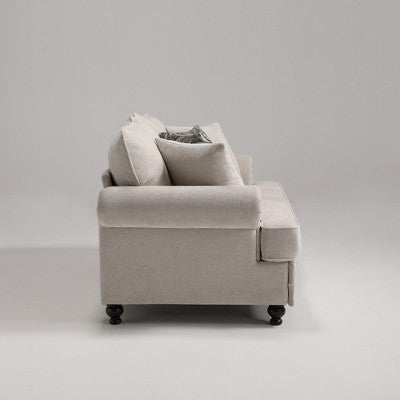 Piece Living Room Set, Modern Farmhouse Chenille Sofa and Loveseat with Nailhead Trim, Floral Accent Chair