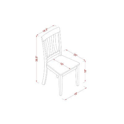 Dinette Set 5 Piece Round Table & Chairs - Black Cherry Finish - Home Kitchen Dining Room Set